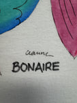 Vintage Hanes Shirt 80s Regenbogenfisch "Bonaire" Single Stitch Made In USA Weiß L-XL