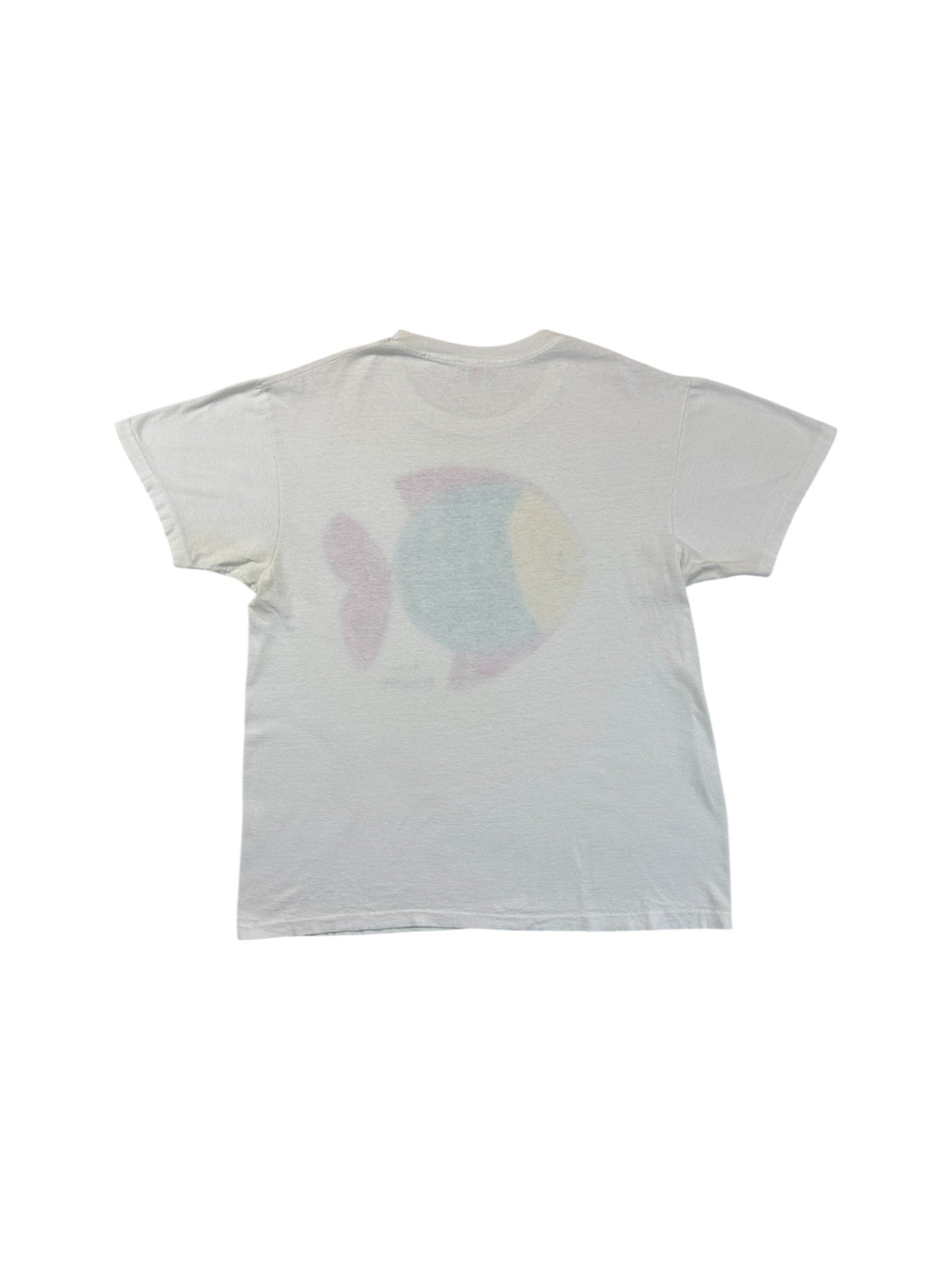 Vintage Hanes Shirt 80s Regenbogenfisch "Bonaire" Single Stitch Made In USA Weiß L-XL