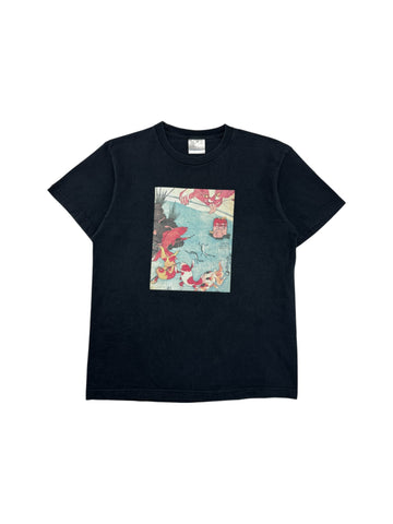 Vintage Shirt 90s Utagawa Kuniyoshi Koi Fish Japan Tokyo National Museum Schwarz M