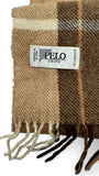 Vintage Pelo Schal 80s Kaschmir Made In West-Germany Kariert Braun