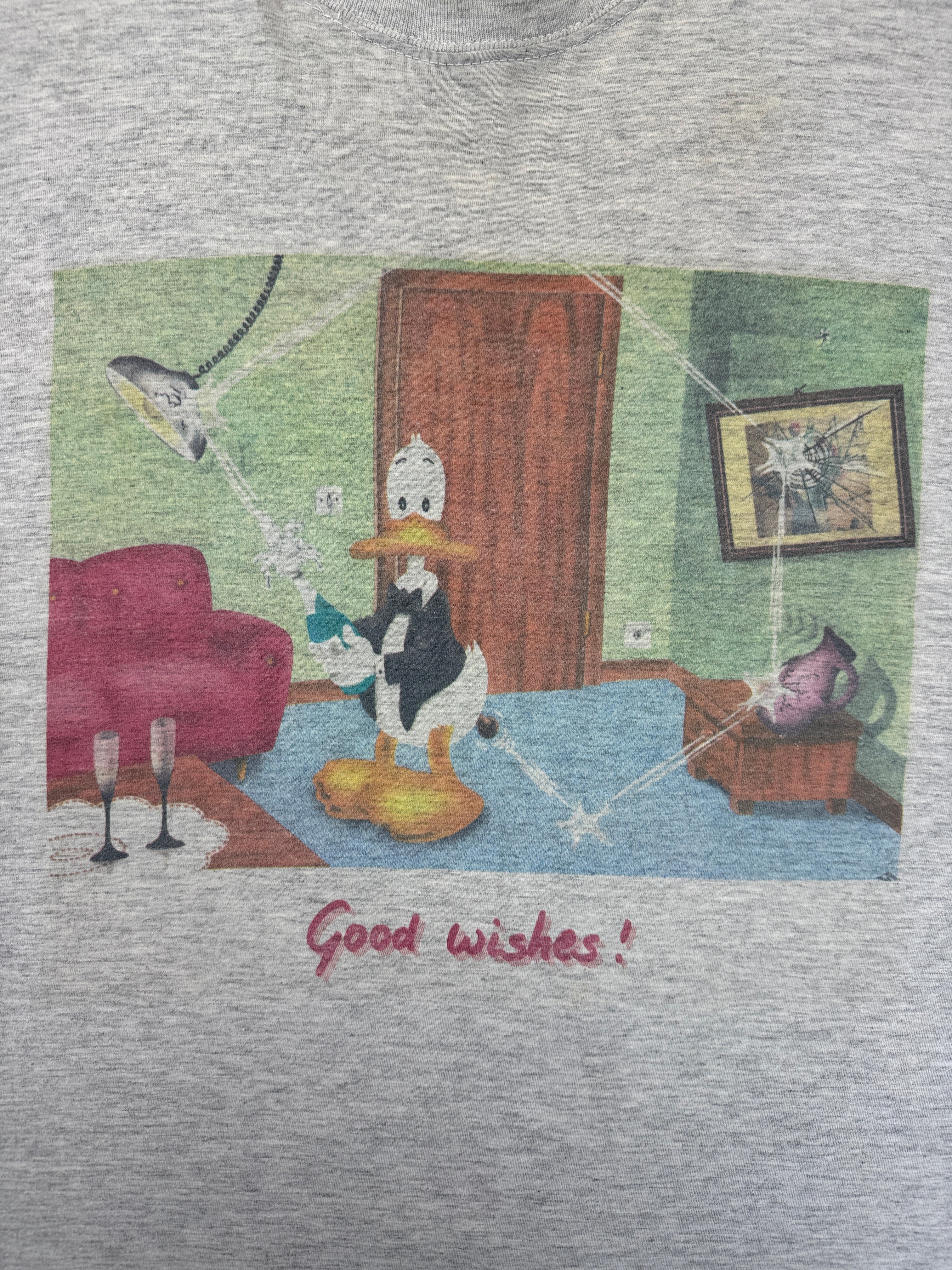 Vintage TeeJays Shirt 90s Bedard "Good Wishes!" Grau L