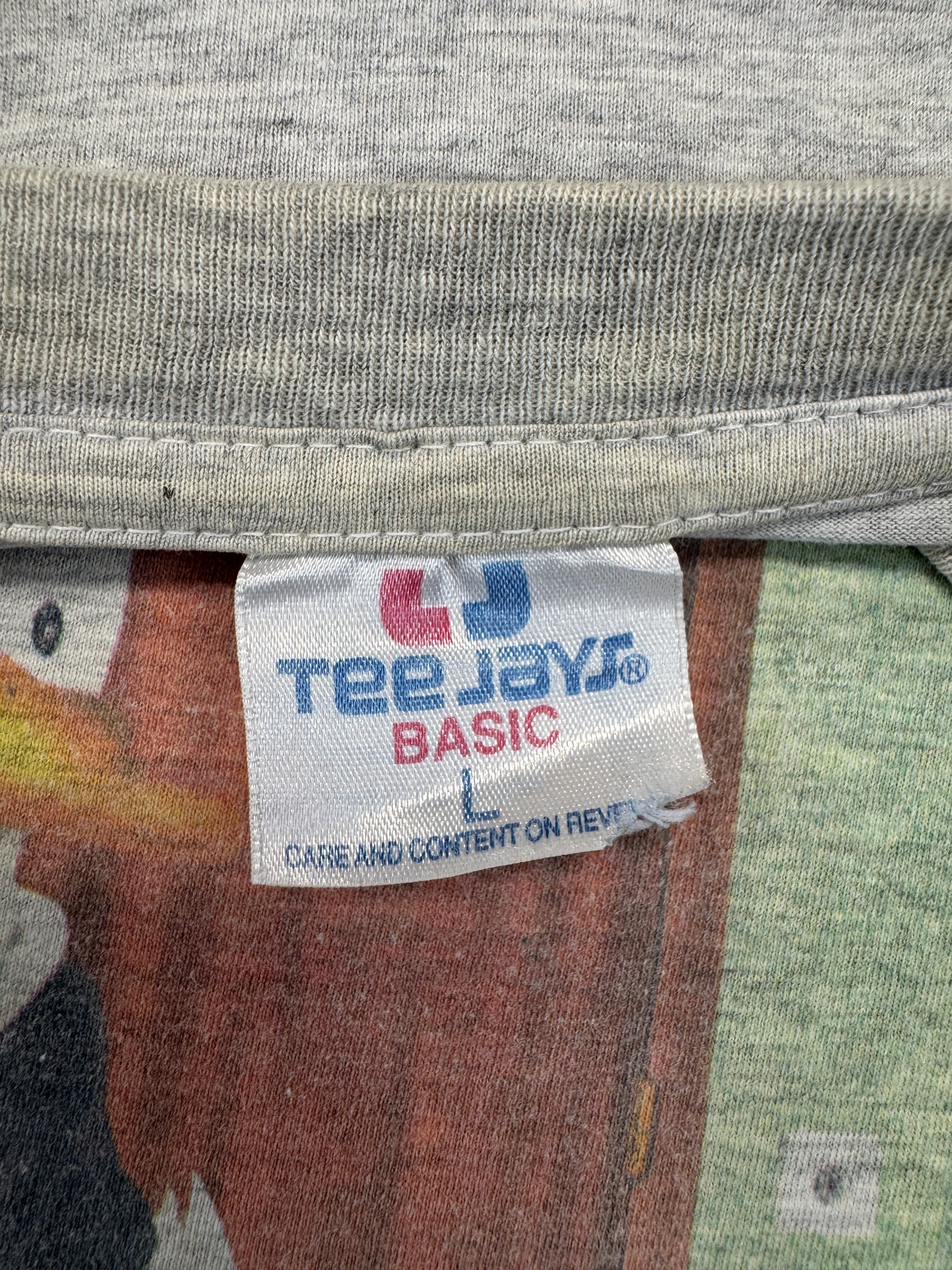 Vintage TeeJays Shirt 90s Bedard "Good Wishes!" Grau L