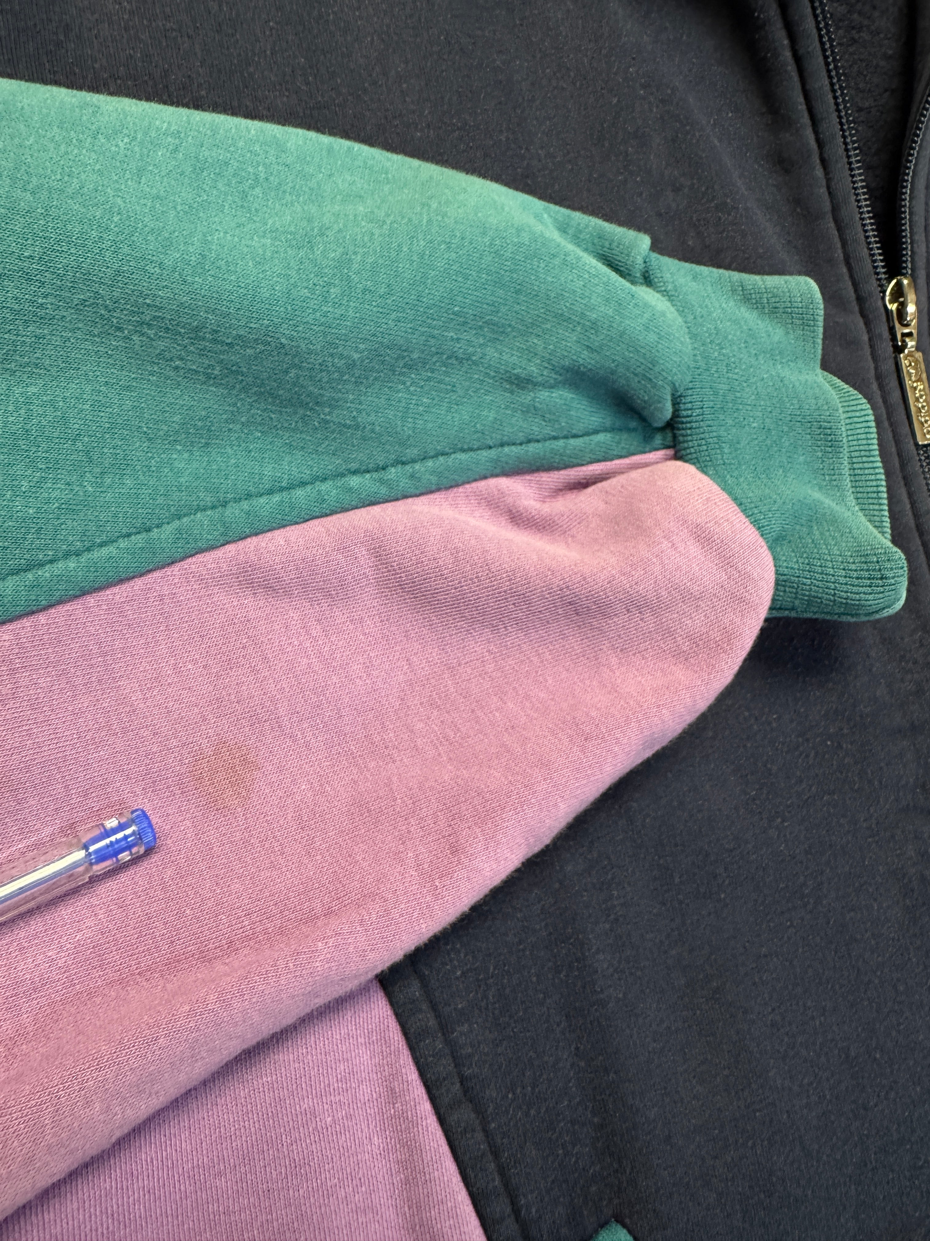 90s Adidas Sweatsuit Full Zip Dunkelblau Grün D7 L