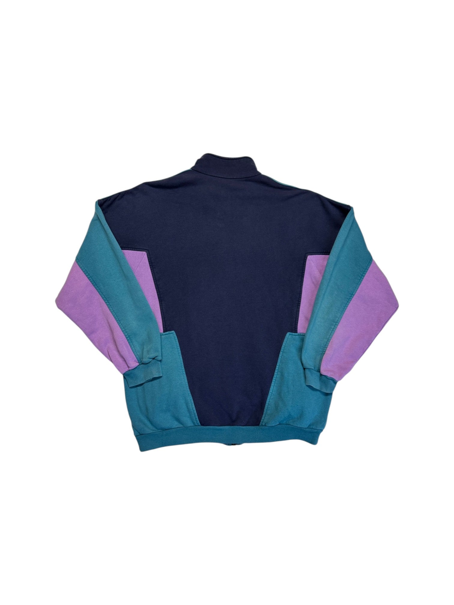 90s Adidas Sweatsuit Full Zip Dunkelblau Grün D7 L