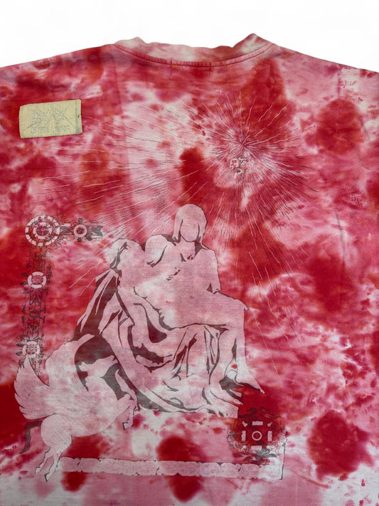 Vintage Bronxx Shirt 90s "Pietà" Heavy Weight Oversized Batik Rot XL
