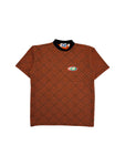 Vintage Avanti By C&A Shirt 90s Warped Checkerboard Schwarz Orange XL