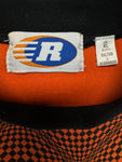 Vintage Avanti By C&A Shirt 90s Warped Checkerboard Schwarz Orange XL