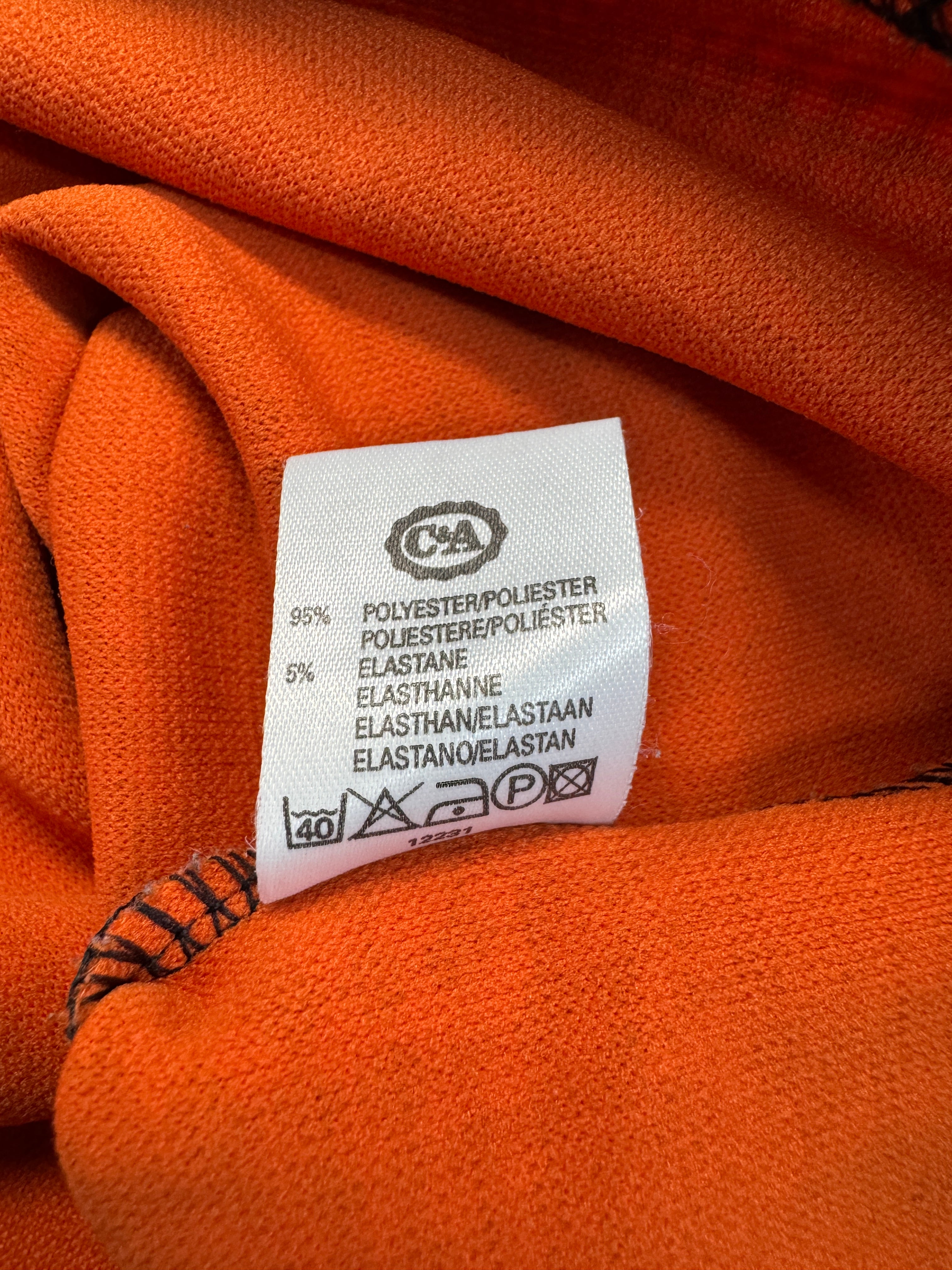 Vintage Avanti By C&A Shirt 90s Warped Checkerboard Schwarz Orange XL