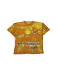 Vintage New Fast By C&A Shirt 90s "Hyper Surf" Heat Map Abstract Design Gelb Orange L