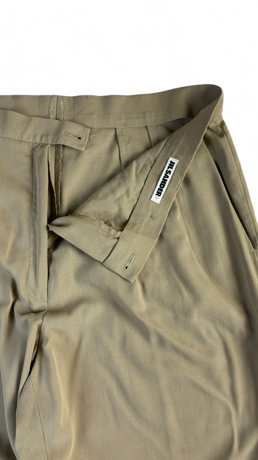 Vintage Jil Sander Hose 90s Reine Schurwolle Made In Italy Braun/Beige 44