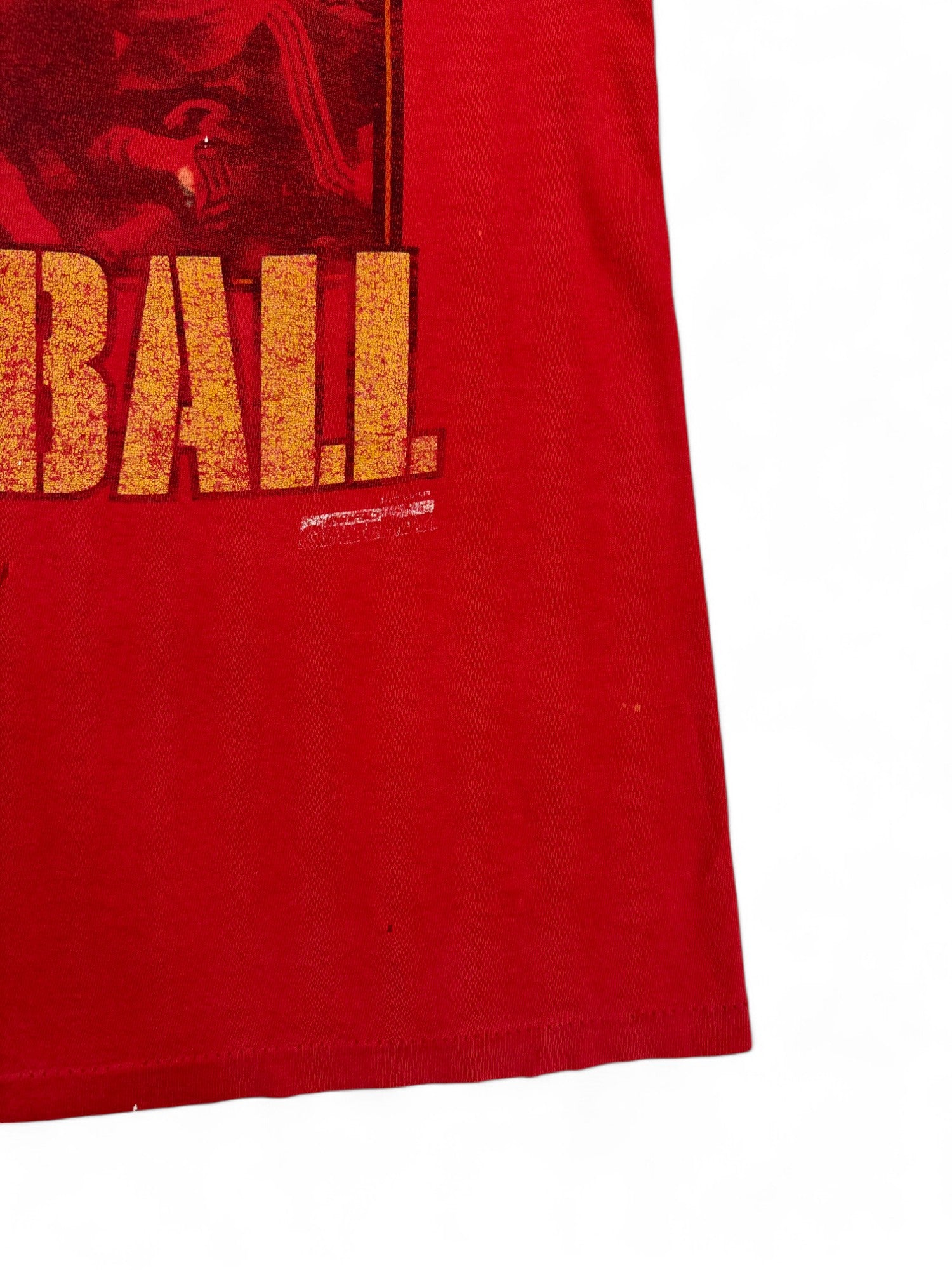 Vintage Official Fan Shirt 90s Trashed NFL Chiefs Football Single Stitch Made In USA Rot L