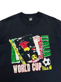 1990 Screen Stars Shirt World Cup Italia Single Stitch Made In USA Schwarz