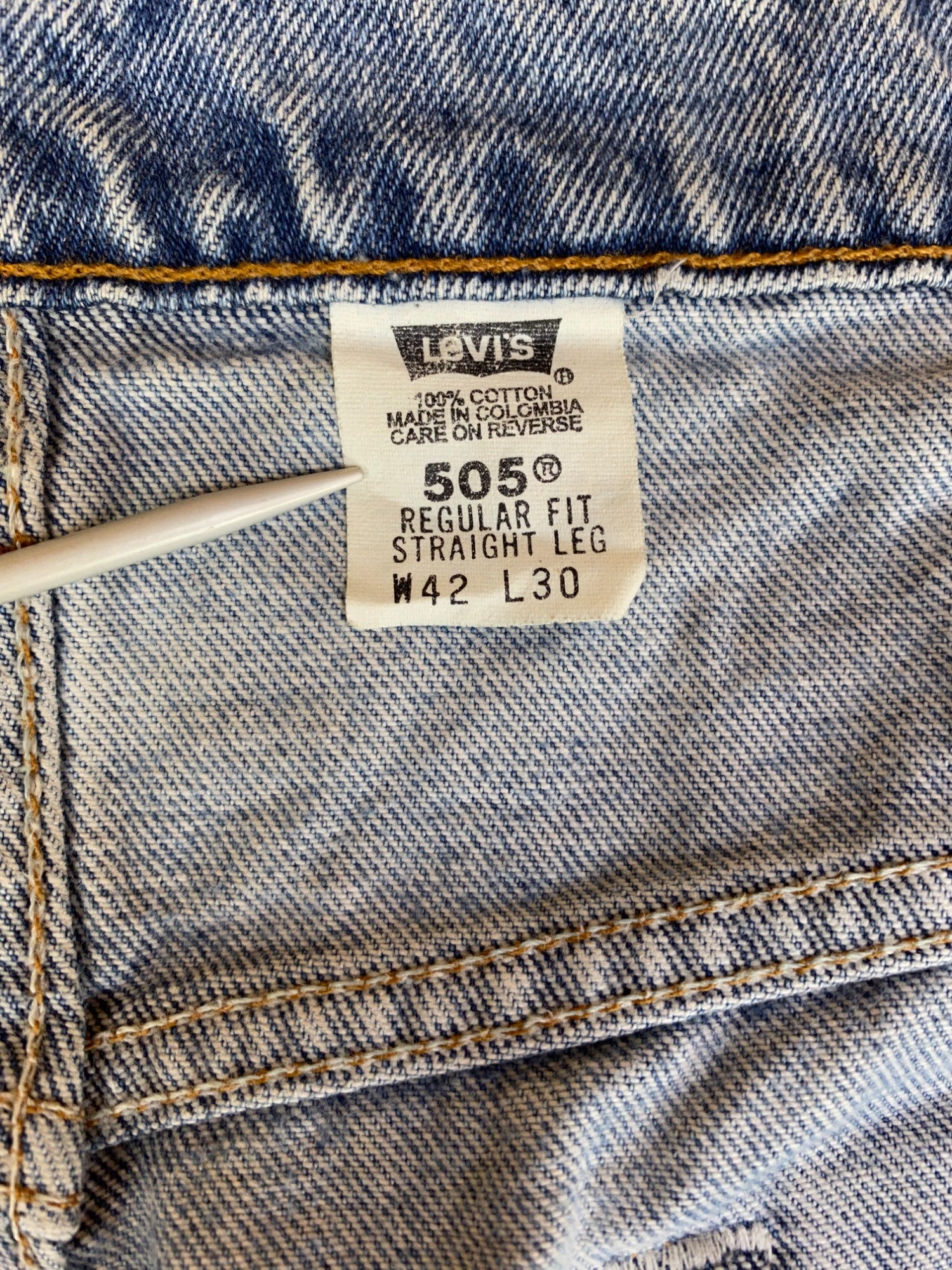 Vintage Levis Jeans 505 Regular Fit Straight Leg Herren Blau (W42 L30) XL -XXL