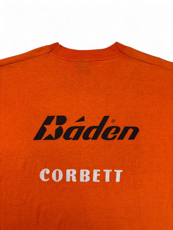 Vintage Fruit Of The Loom Damen Shirt 80s "Doug Bruno Girls Basketball Camp" Single Stitch Made In USA Orange XL