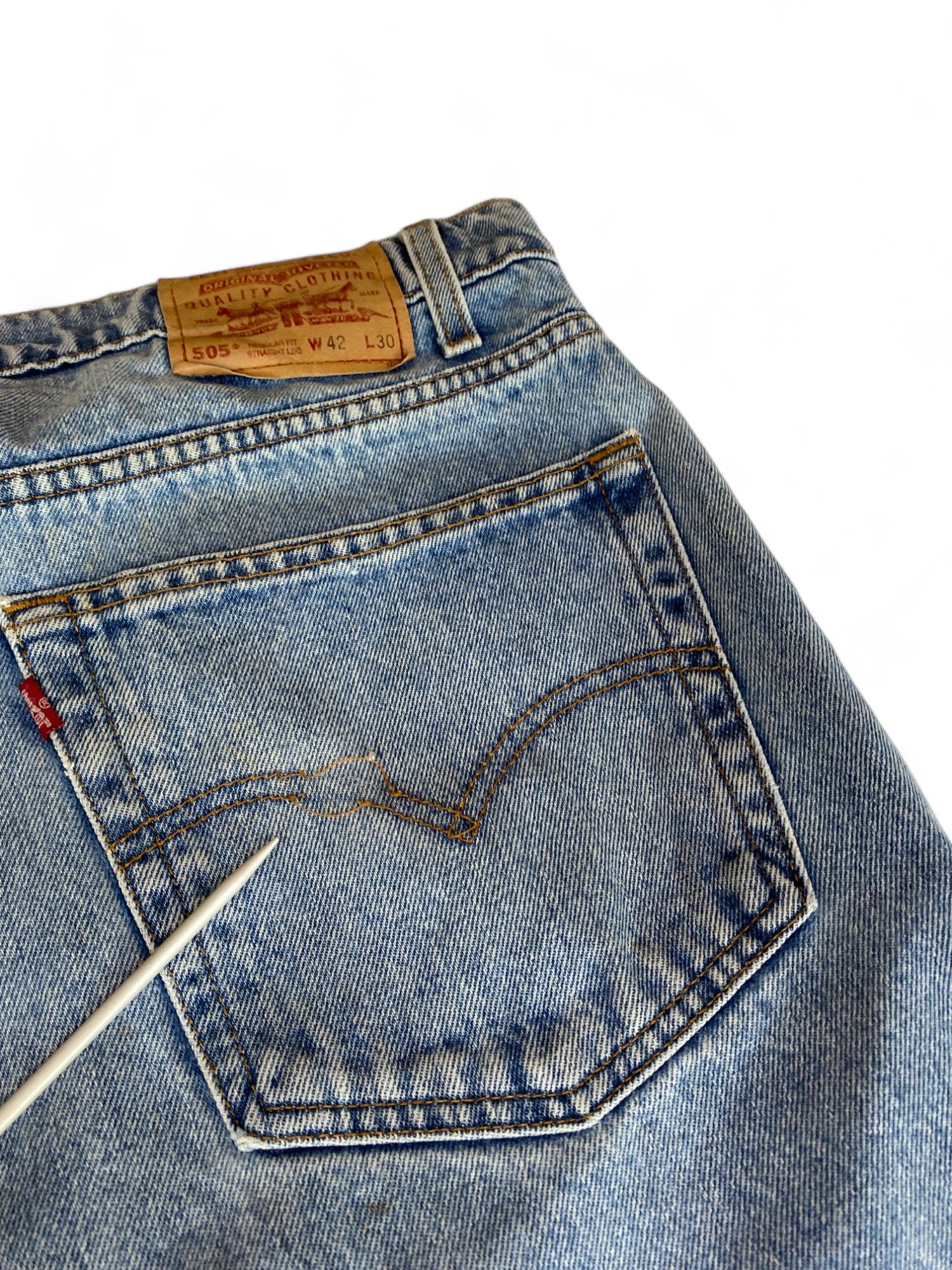 Vintage Levis Jeans 505 Regular Fit Straight Leg Herren Blau (W42 L30) XL -XXL