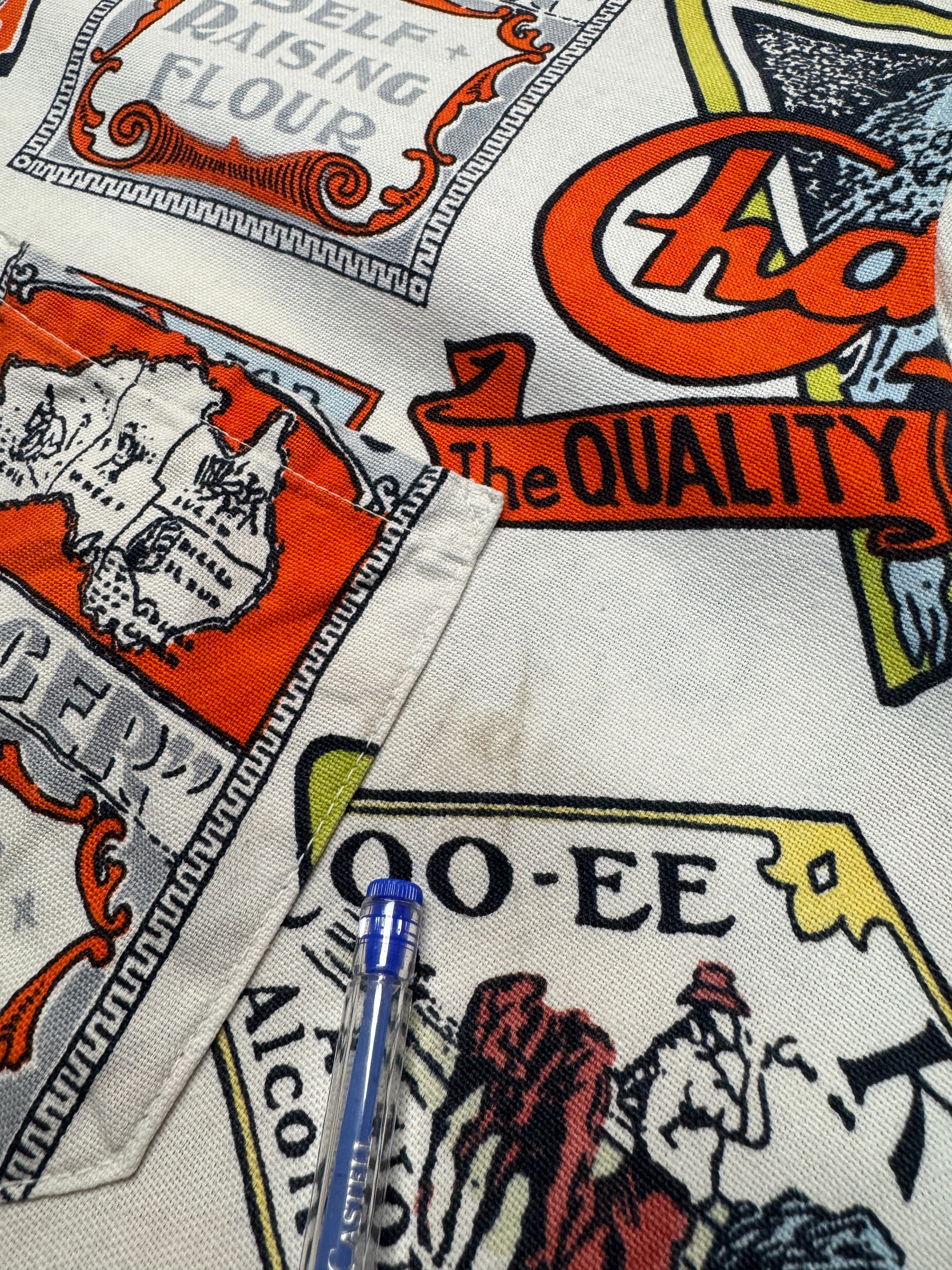 80s Australian Novelty Print Hemd Bunt L-XL