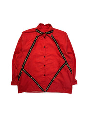 90s Handmade "Zipper" Hemd Rot S-M