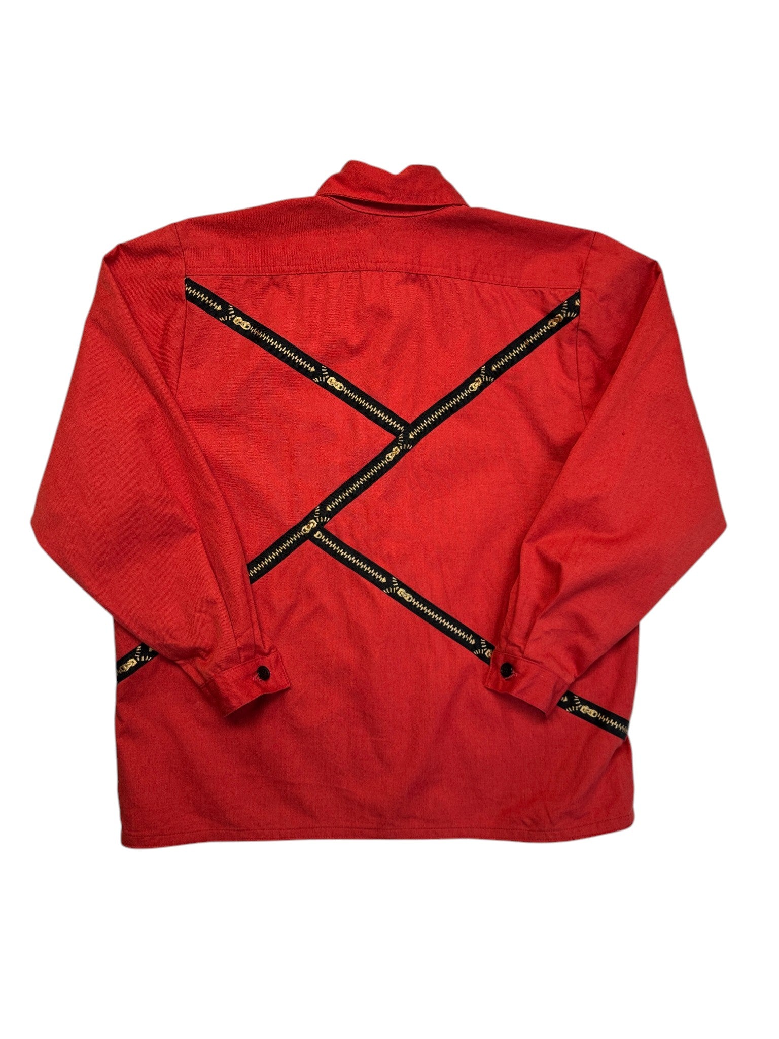 90s Handmade "Zipper" Hemd Rot S-M