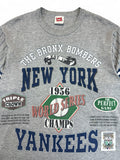 Rare! Vintage Long Gone Shirt 90s New York Yankees 1956 World Series Single Stitch Made in USA Grau L