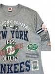 Rare! Vintage Long Gone Shirt 90s New York Yankees 1956 World Series Single Stitch Made in USA Grau L