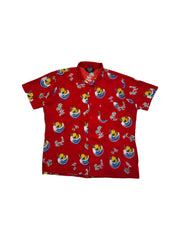 80s Stage Hawaii Hemd Island Print Made In Korea Rot XL