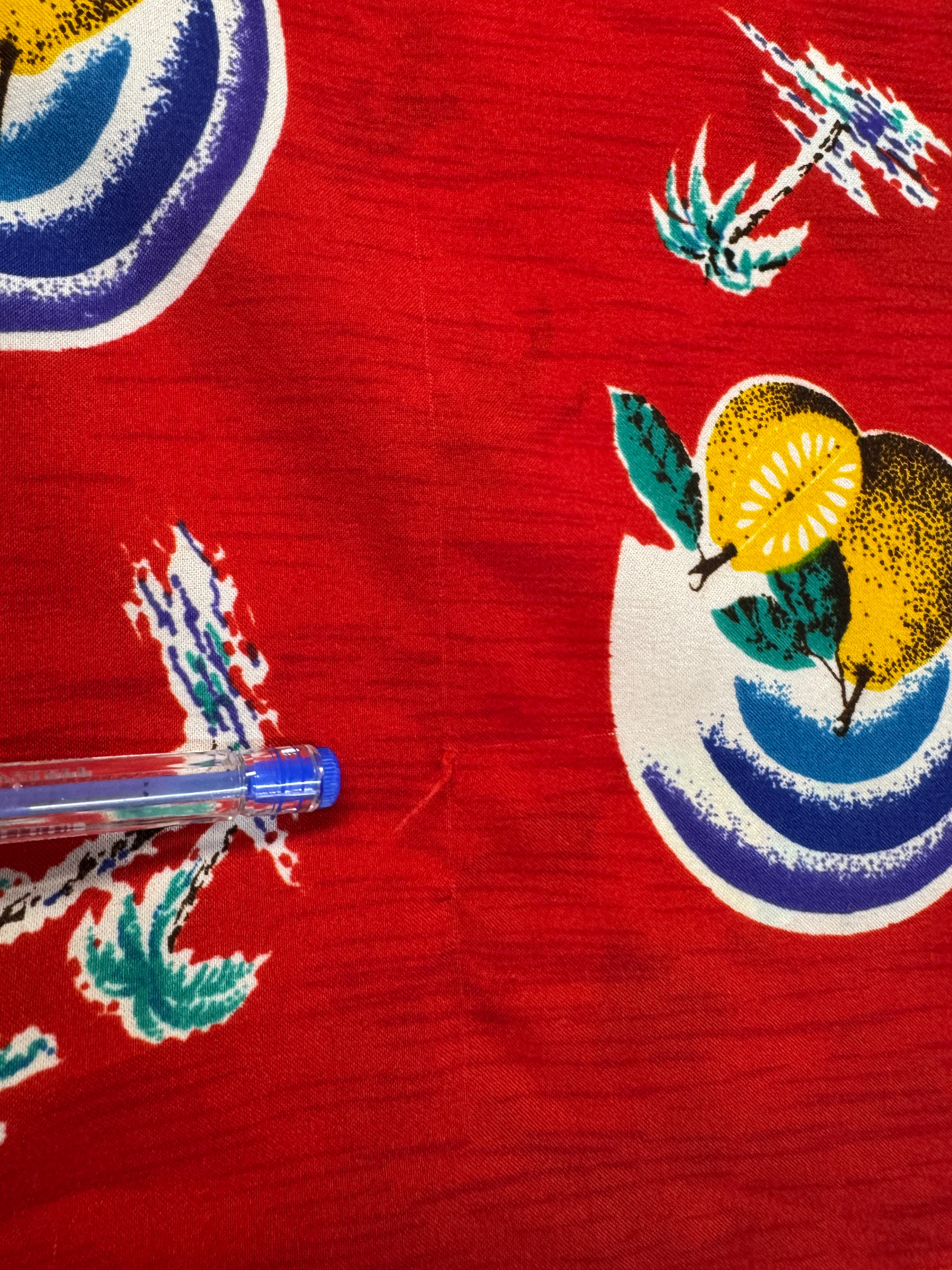 80s Stage Hawaii Hemd Island Print Made In Korea Rot XL