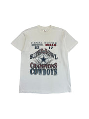 Vintage Fruit Of The Loom Shirt 1993 Super Bowl Cowboys X Bills Single Stitch Made In USA Weiß L