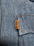 80s Levis Western Hemd Orange Tab Blau M
