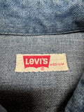 80s Levis Western Hemd Orange Tab Blau M