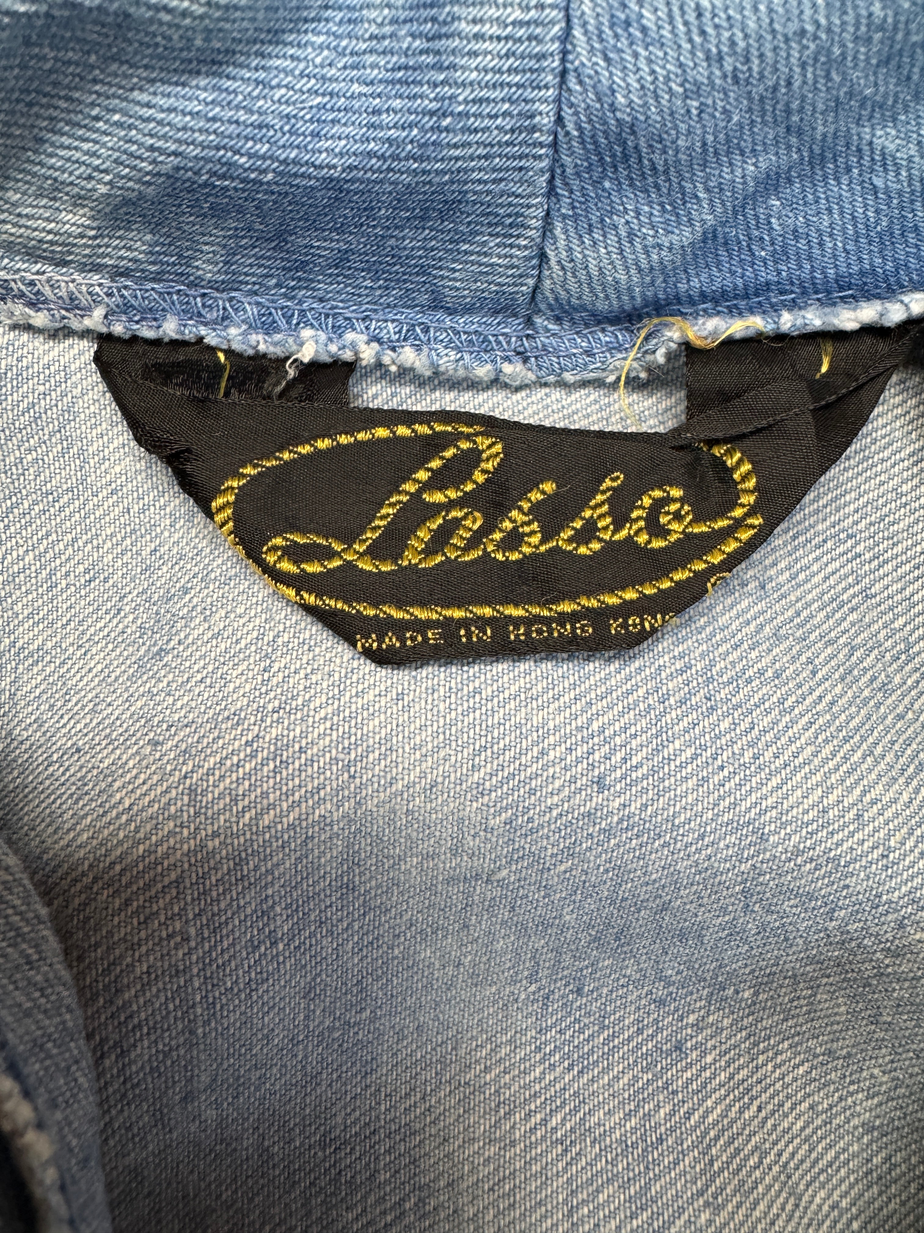 80s Lasso Faded Denim Smock Made In Hong Kong Blau S-M