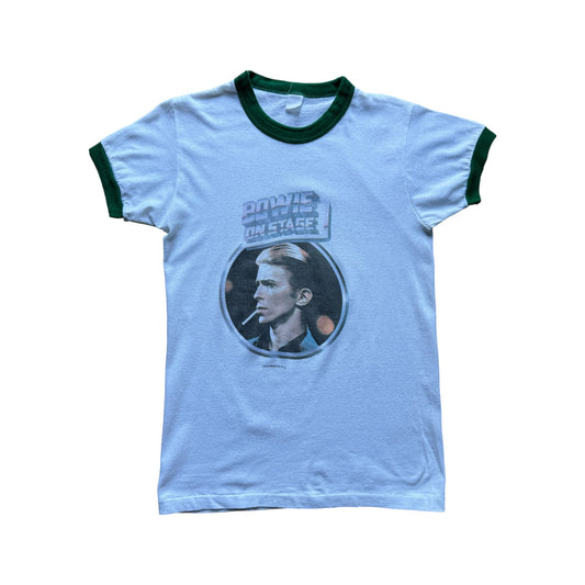 Rare! Vintage Tour Ringer-Shirt David Bowie On Stage 1976 Inkl. Autogrammkarte Single Stitch Weiß M