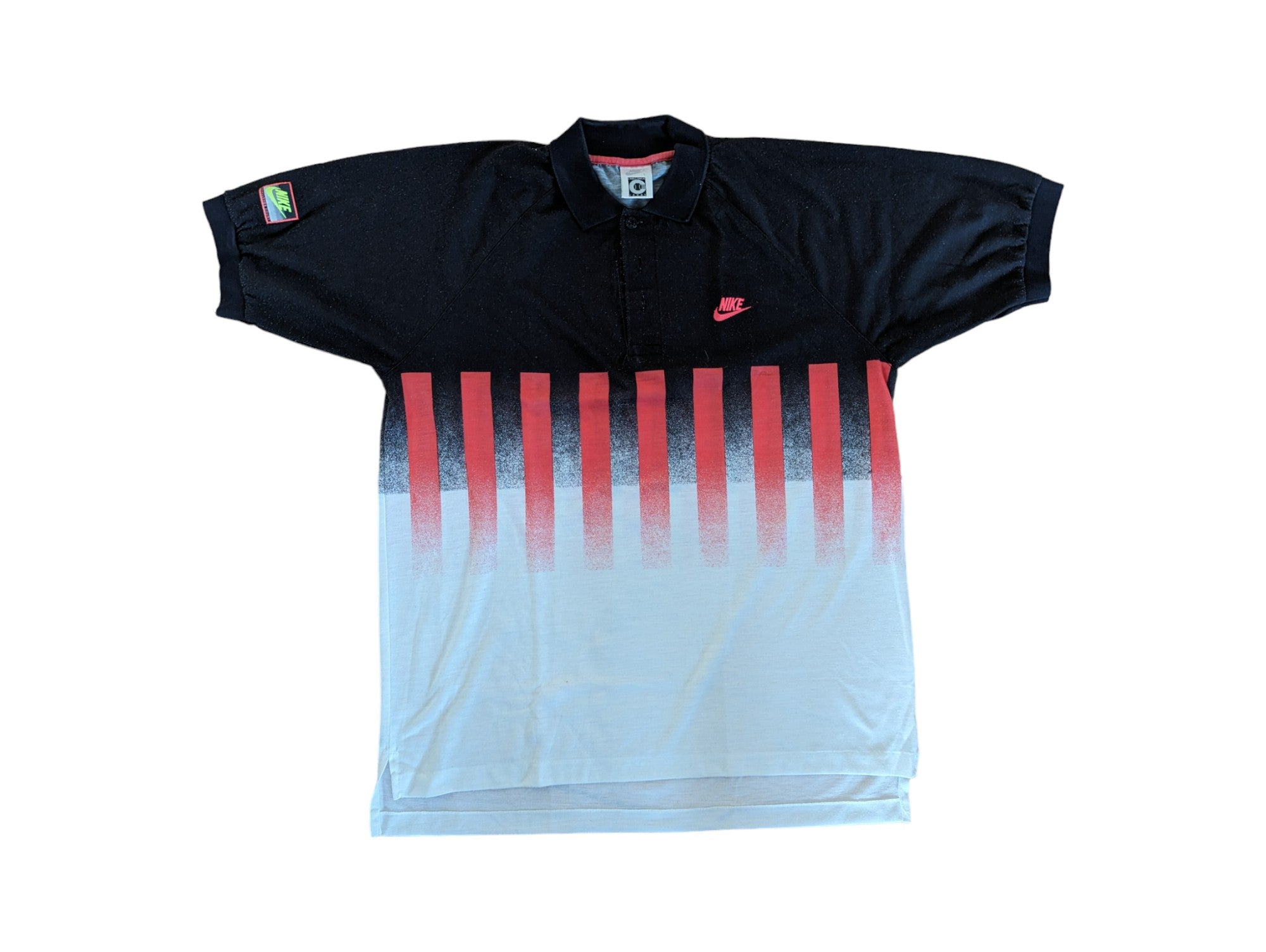Rare! Vintage Nike Poloshirt Challenge Court Andre Agassi 1990 Weiß Rot L