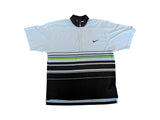 Vintage Nike Poloshirt Challenge Court Andre Agassi Gestreift Made In USA Weiß Grün XL