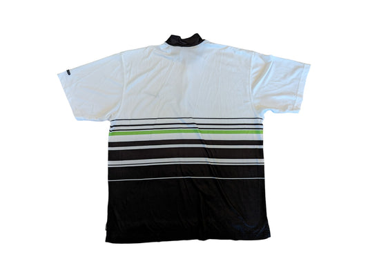 Vintage Nike Poloshirt Challenge Court Andre Agassi Gestreift Made In USA Weiß Grün XL