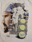 Vintage Nike Shirt Agassi Challenge Court Made In Portugal Grau L