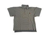 Vintage Nike Poloshirt Tennis Gestreift Weiß Braun L
