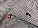 Vintage Nike Poloshirt Tennis Gestreift Weiß Braun L
