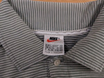 Vintage Nike Poloshirt Tennis Gestreift Weiß Braun L