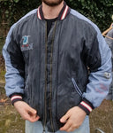 Vintage Adidas Collegejacke 90s New York Knights World League NFL Grau Schwarz D6 M