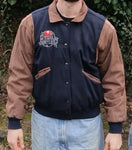 Vintage Planet Hollywood Bomberjacke 1990 Paris Made In Korea Wolle & Leder Schwarz Braun M