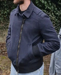 Iceberg Blouson 00s Schurwolle Lampo Zip Made In Italy Dunkelblau 48/M