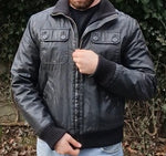Vintage Iceberg Jacke 90s Lederlook Glänzend/Shiny Schwarz 50/L
