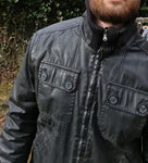 Vintage Iceberg Jacke 90s Lederlook Glänzend/Shiny Schwarz 50/L