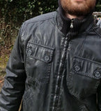 Vintage Iceberg Jacke 90s Lederlook Glänzend/Shiny Schwarz 50/L