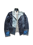 Vintage Kenzo Damen Jeansjacke Patchwork Flowers Blau 40