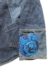 Vintage Kenzo Damen Jeansjacke Patchwork Flowers Blau 40