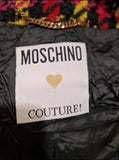 Vintage Moschino Couture Evening Jacket Tweed Pattern Grün Rot 34-36