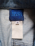 Vintage Kenzo Damen Jeansjacke Patchwork Flowers Blau 40