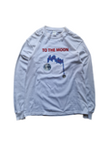 Gildan Longsleeve "to the moon" Weiß L