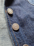 Vintage Kenzo Damen Jeansjacke Patchwork Flowers Blau 40